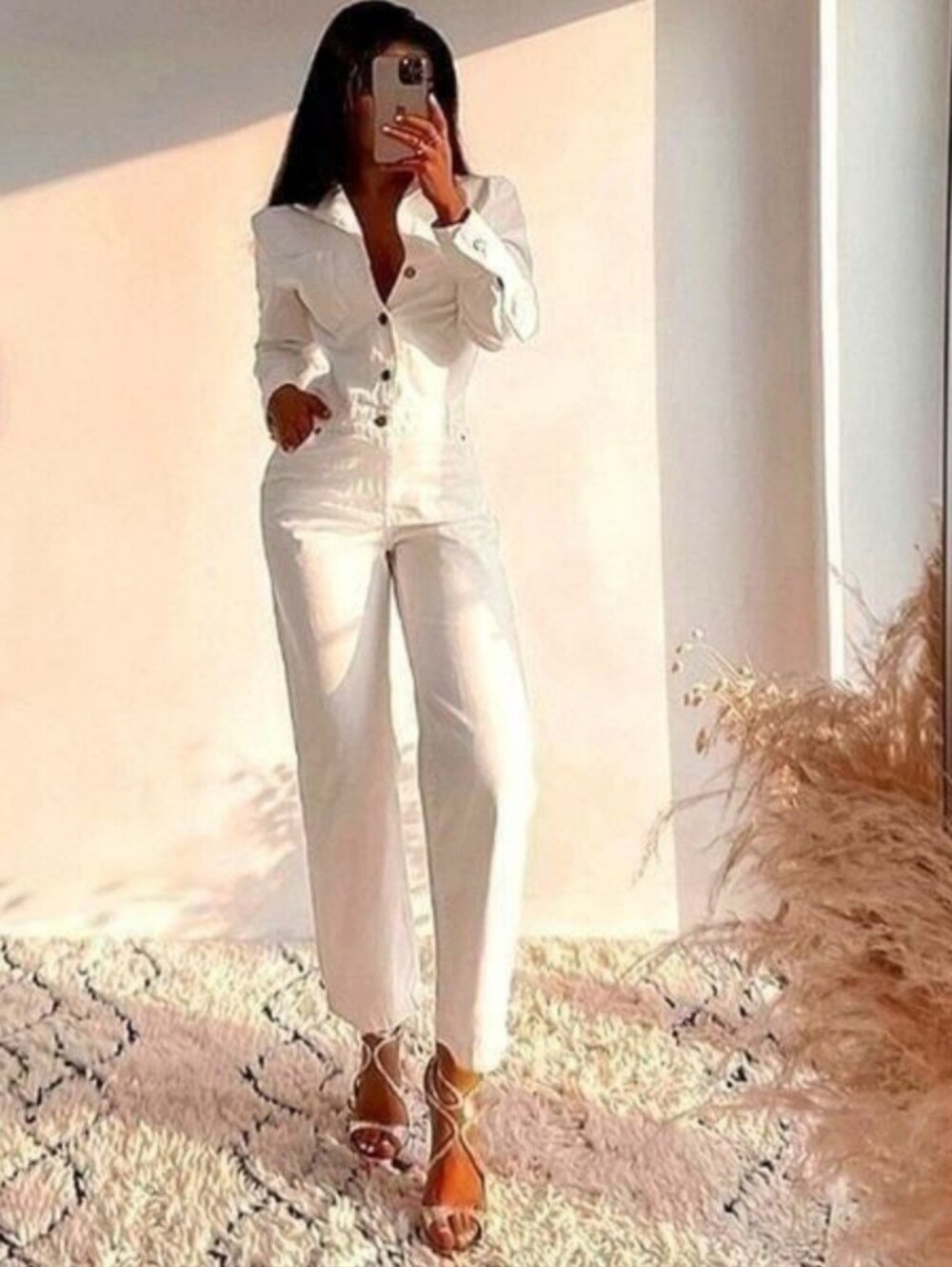 Zara Cream Color Utility Jumpsuit Size X-Small - Picture 9 of 13